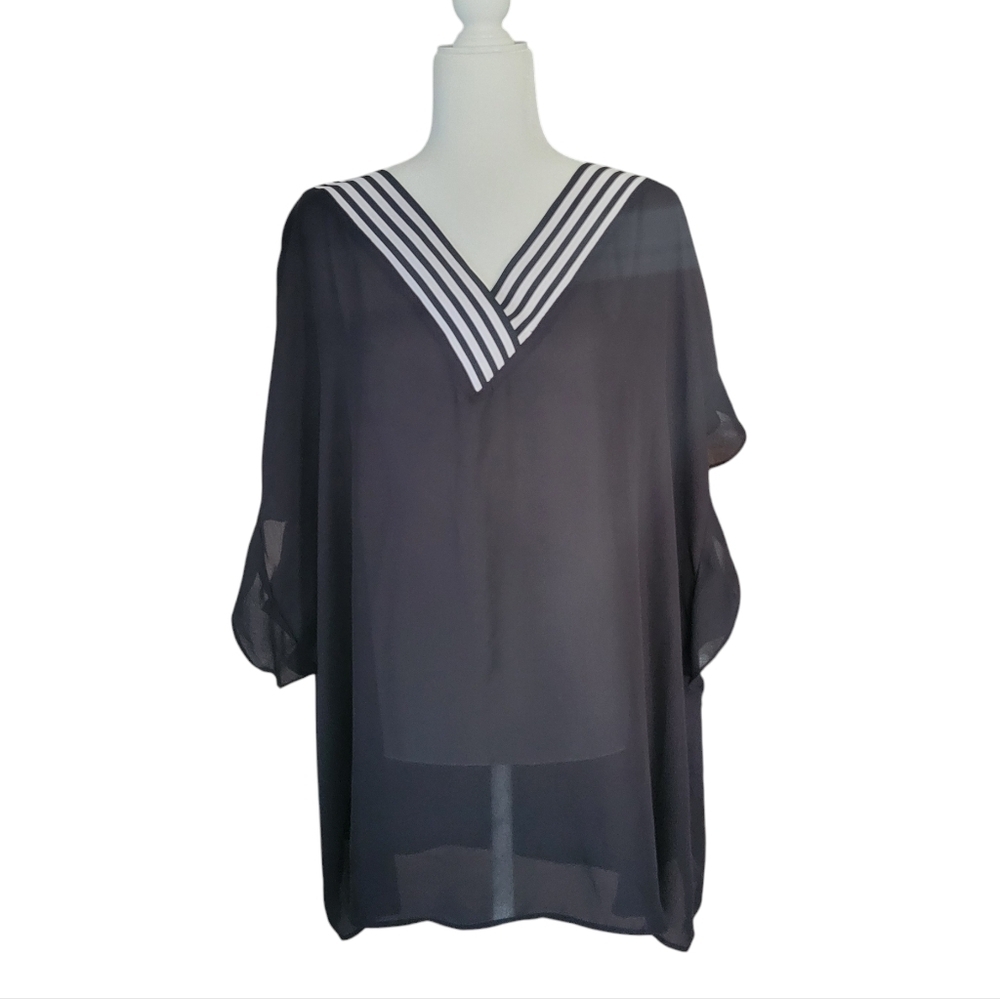Como Black Sheer Top